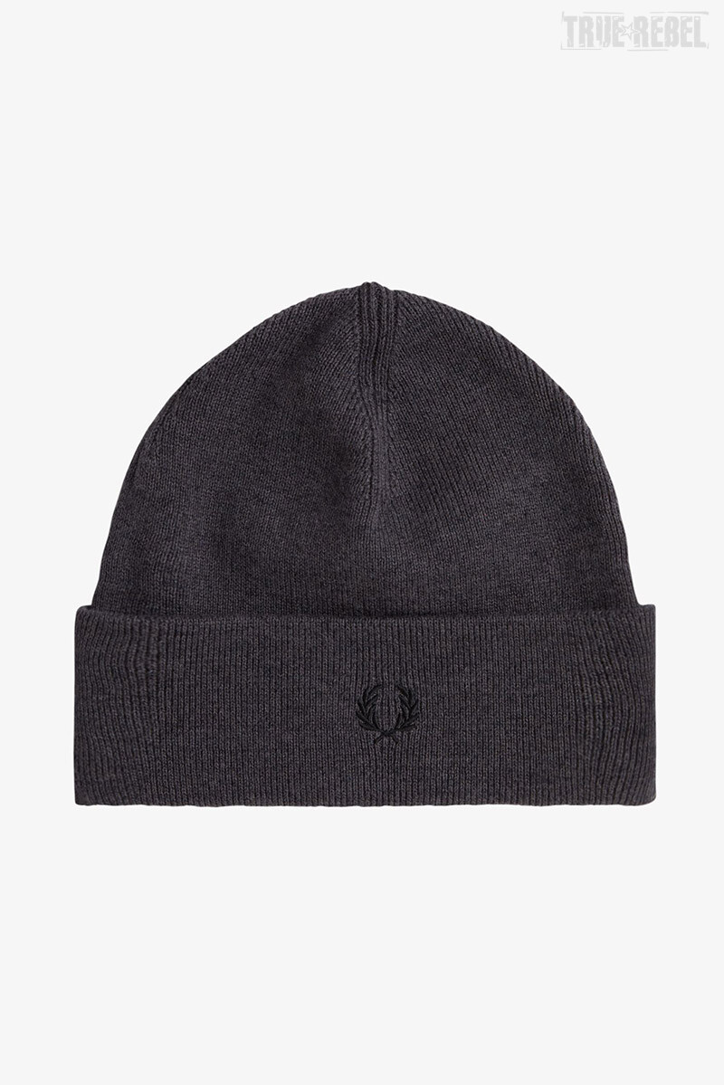 Fred Perry Classic Beanie Dark Grey Marl Black