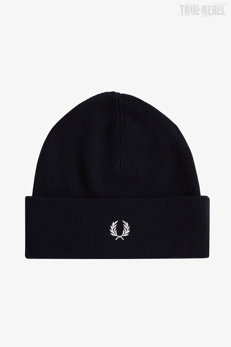 Fred Perry Classic Beanie Navy Snow White