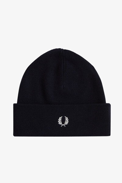 Fred Perry Classic Beanie Navy Snow White