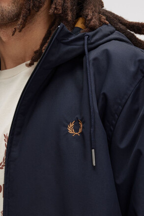 Fred Perry Hooded Brentham Jacket Navy Dark Caramel