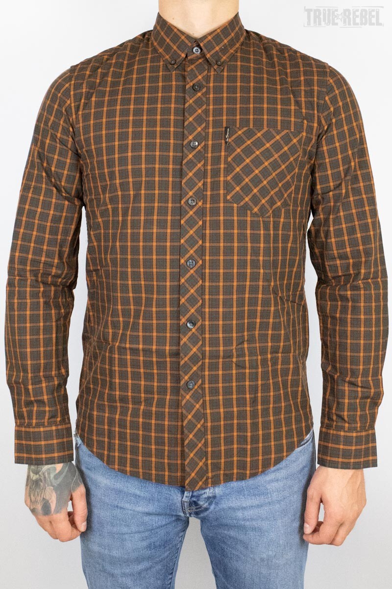 Ben Sherman Shirt LS Signature House Check Orange