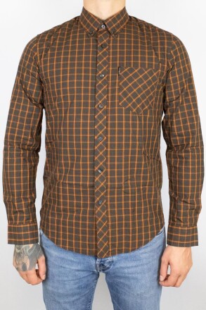 Ben Sherman Shirt LS Signature House Check Orange