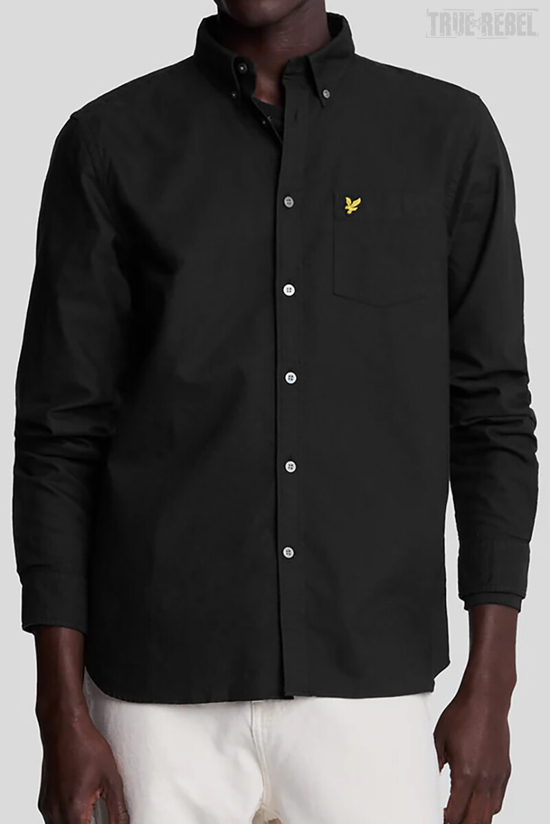 Lyle & Scott Longsleeve Plain Oxford Shirt Jet Black