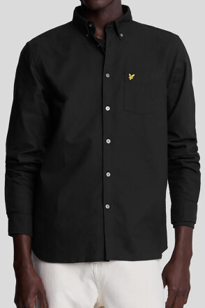 Lyle & Scott Longsleeve Plain Oxford Shirt Jet Black