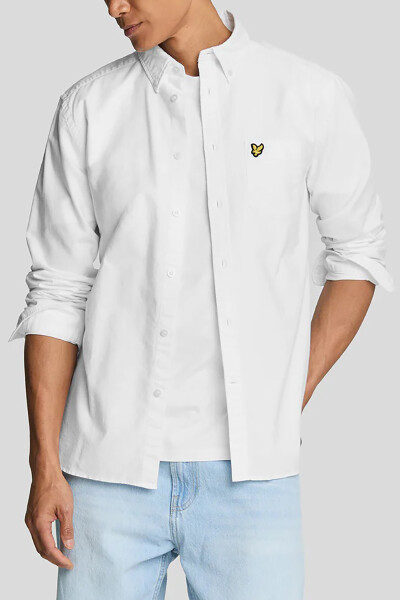 Lyle & Scott Longsleeve Plain Oxford Shirt White