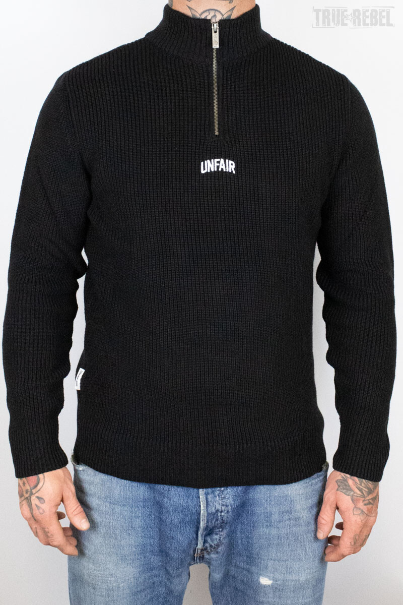 Unfair Athletics Halfzip Sweater Heavy Knitted Black