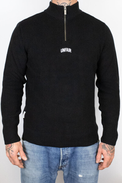 Unfair Athletics Halfzip Sweater Heavy Knitted Black