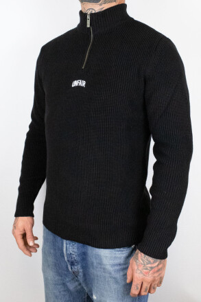 Unfair Athletics Halfzip Sweater Heavy Knitted Black