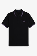 Fred Perry Ladies Polo Twin Tipped Black Metallic Ultraviolett