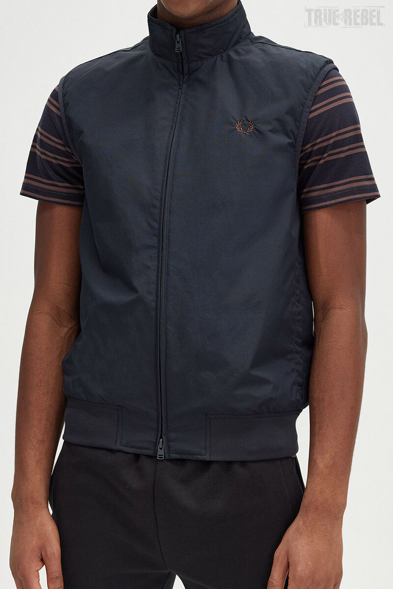 Fred Perry Brentham Gilet Navy Carrington Brick