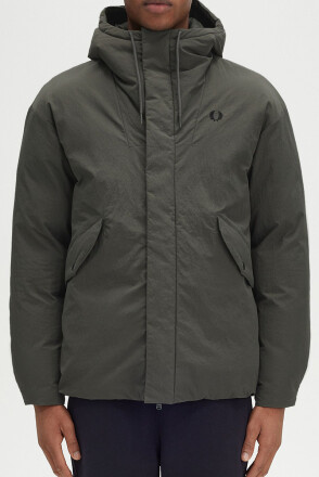 Fred Perry Padded Jacket Zip Through Field Green