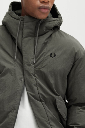 Fred Perry Padded Jacket Zip Through Field Green