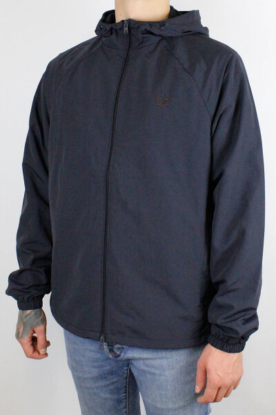 Fred Perry Hooded Shell Jacket Navy Carrington Brick