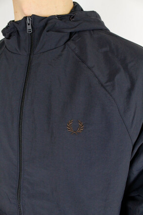 Fred Perry Hooded Shell Jacket Navy Carrington Brick