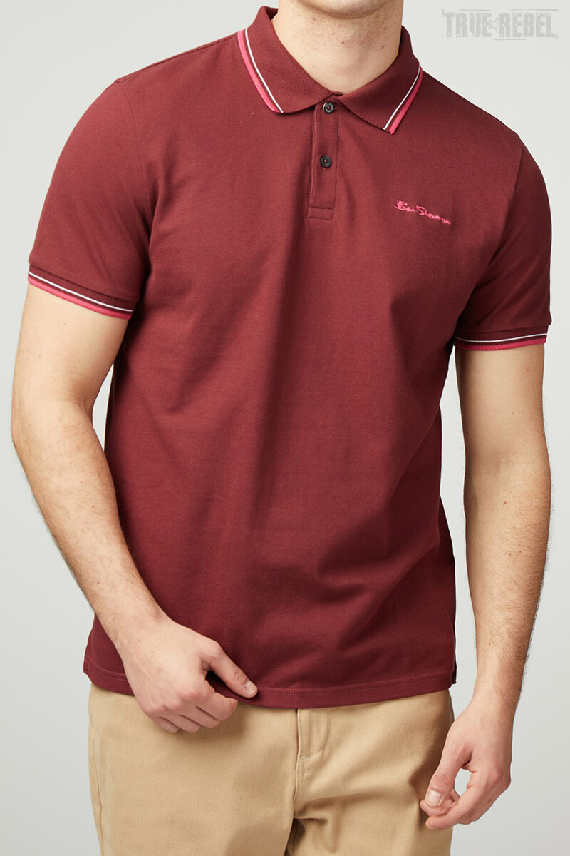 Ben Sherman Signature Pique Polo Shirt Wine