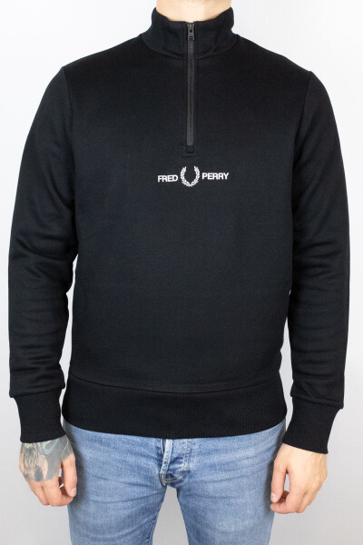 Fred Perry Double Graphic Half Zip sweater Black