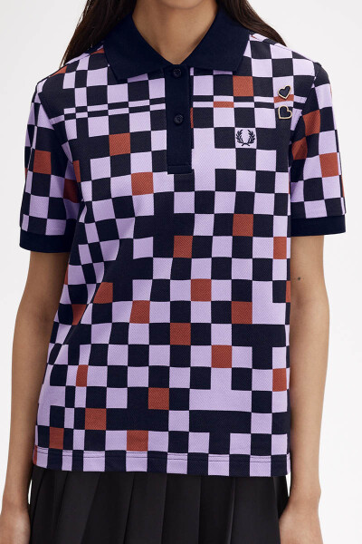 Fred Perry Amy Winehouse Printed Polo Ultraviolet