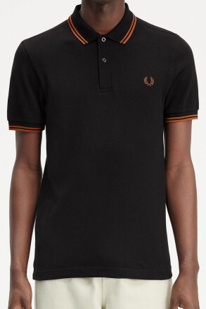 Fred Perry Polo Shirt Twin Tipped Black Marmalade