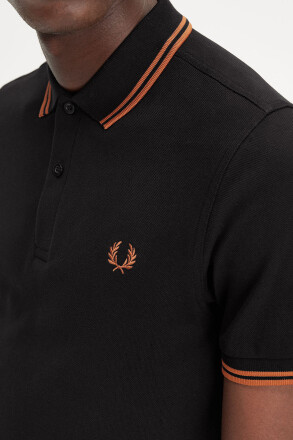 Fred Perry Polo Shirt Twin Tipped Black Marmalade