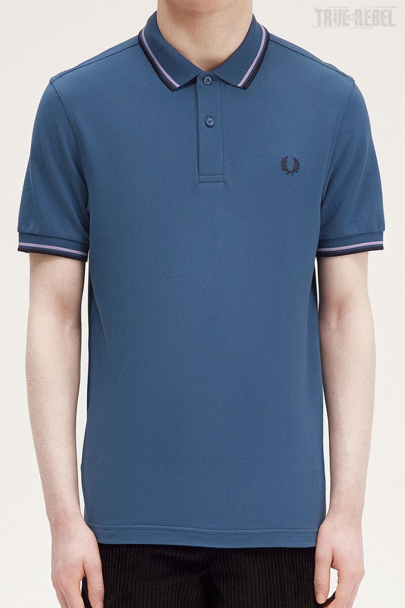 Fred Perry Polo Shirt Twin Tipped Midnight Blue Ultraviolet