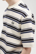 Fred Perry Relaxed Stripe T-Shirt Ecru Black Navy