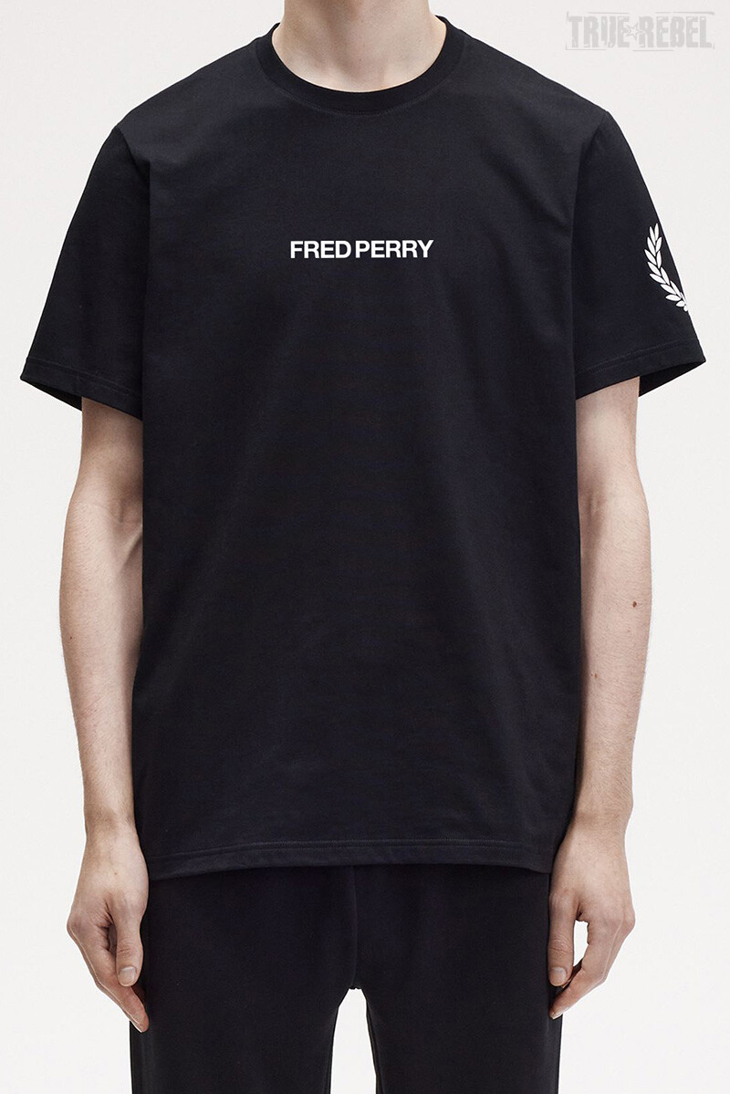 Fred Perry Double Branded Graphic T-Shirt Black White