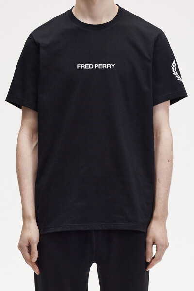 Fred Perry Double Branded Graphic T-Shirt Black White