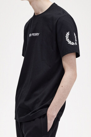 Fred Perry Double Branded Graphic T-Shirt Black White