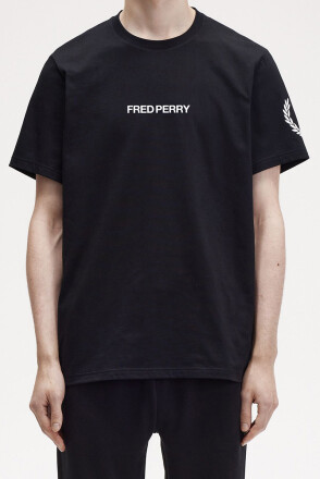 Fred Perry Double Branded Graphic T-Shirt Black