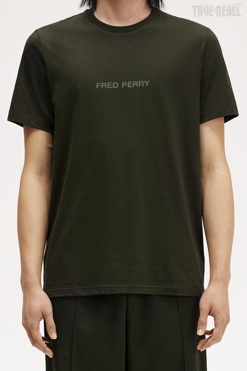 Fred Perry Double Branded Graphic T-Shirt Hunting Green...