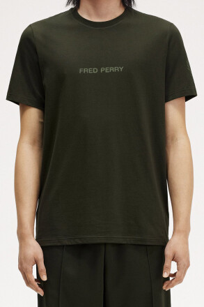 Fred Perry Double Branded Graphic T-Shirt Hunting Green Wreath