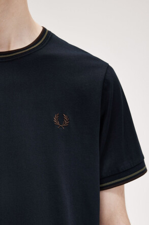 Fred Perry Twin Tipped T-Shirt Navy Wreath Green