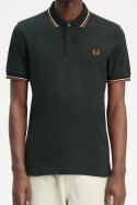 Fred Perry Polo Shirt Twin Tipped Night Green Silver Blue