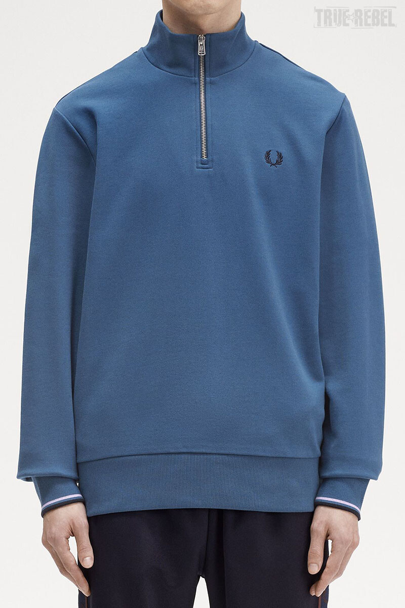 Fred Perry Halfzip Sweater Laurel Midnight Blue