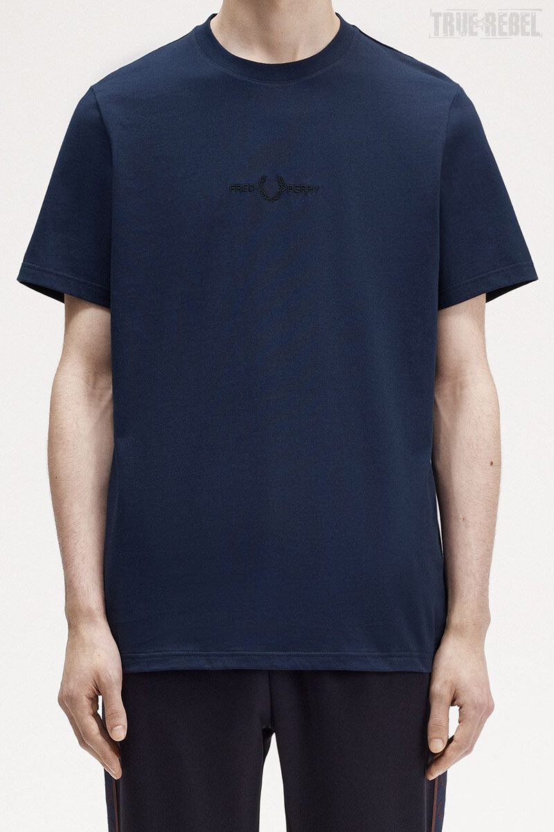 Fred Perry Embroidered T-Shirt Dark Carbon Black