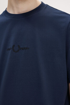 Fred Perry Embroidered T-Shirt Dark Carbon Black