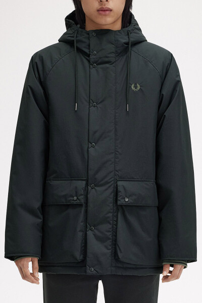 Fred Perry Padded Zip Through Jacket Night Green LW Green