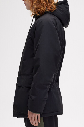 Fred Perry Padded Zip Through Jacket Black LW Green XL