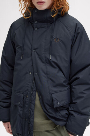 Fred Perry Padded Zip Through Jacket Navy Carrington Brick