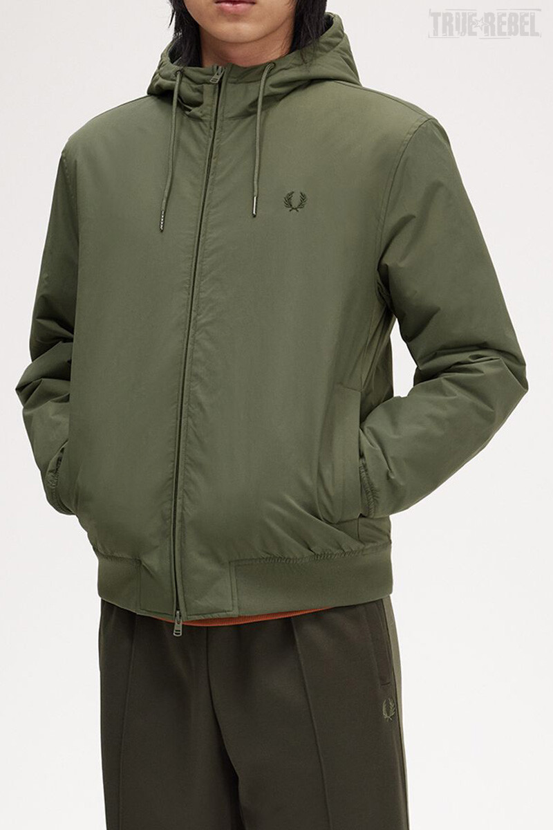 Fred Perry Hooded Brentham Jacket Laurel Wreath Green