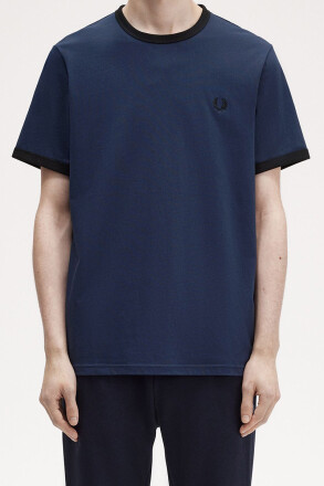 Fred Perry Ringer T-Shirt Dark Carbon Black