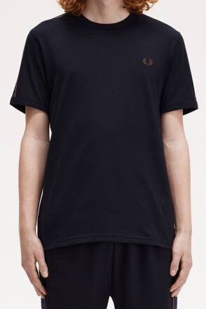 Fred Perry Ringer T-Shirt Contrast Tape Navy Carrington Brick