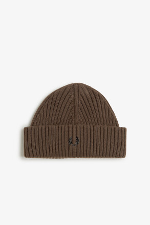 Fred Perry Cotton Rib Beanie Burnt Tobacco