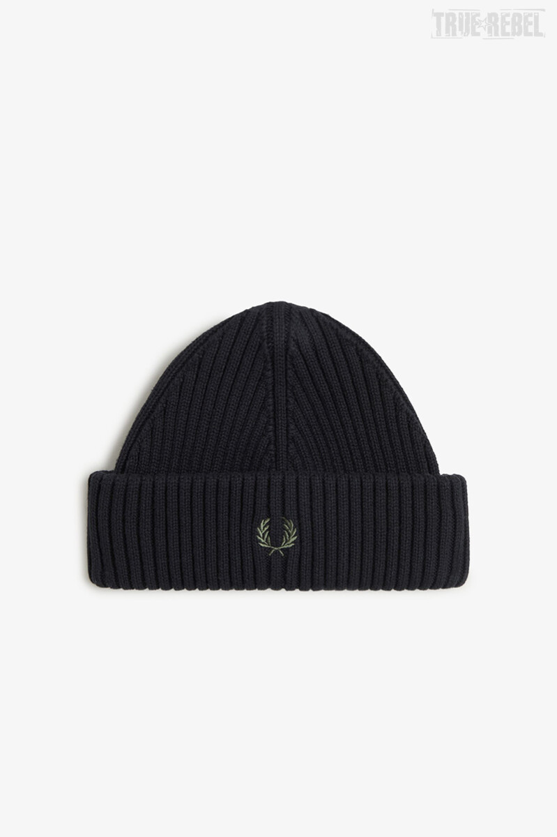 Fred Perry Cotton Rib Beanie Black