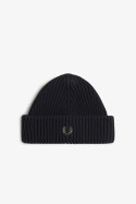 Fred Perry Cotton Rib Beanie Black