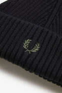 Fred Perry Cotton Rib Beanie Black