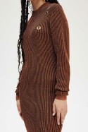 Fred Perry Amy Winehouse Metallic Ribbed Mock Neck Dress Marmalade