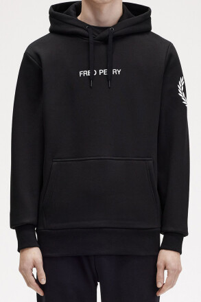 Fred Perry Double Branded Hoodie Black