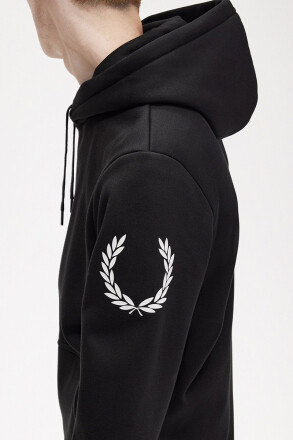 Fred Perry Double Branded Hoodie Black