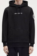 Fred Perry Double Branded Hoodie Black White